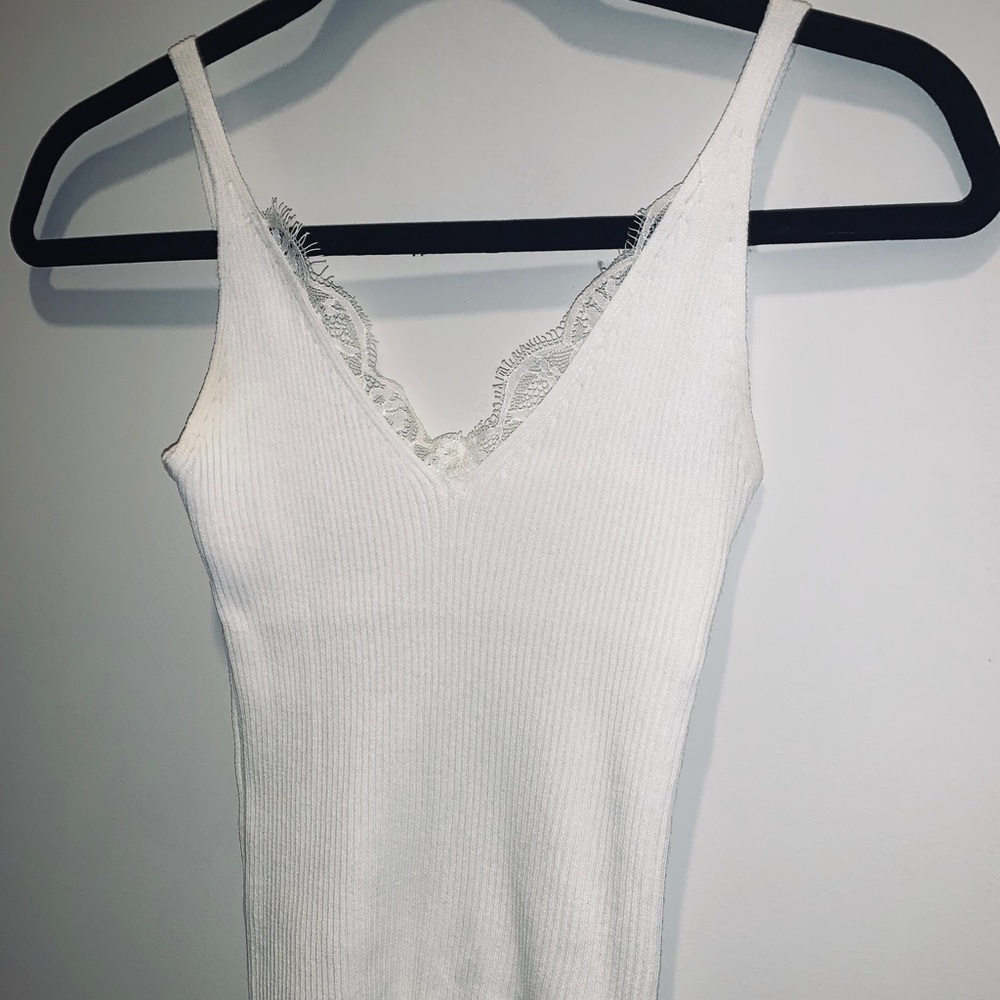 Nice white tank with lace neckline